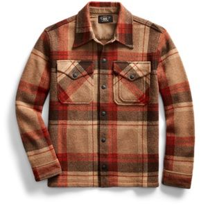 Double RL RRL Plaid Wool Workshirt Sweater
